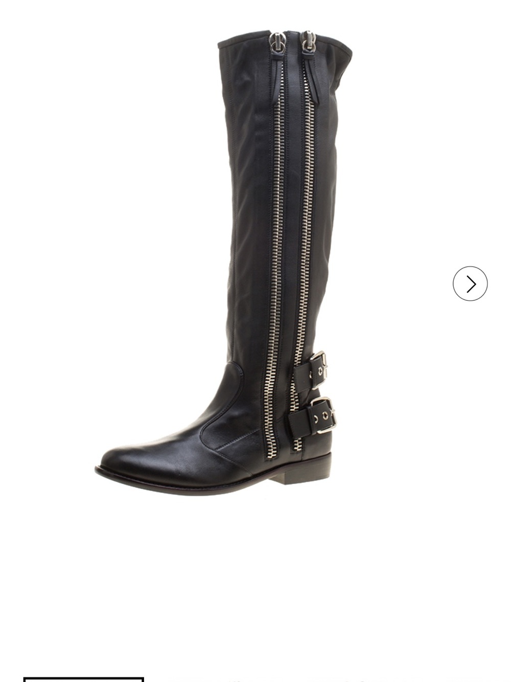 Classic Black Knee-High Riding Boots with Dual Zippers